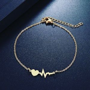 Gold Electrocardiogram Bracelet